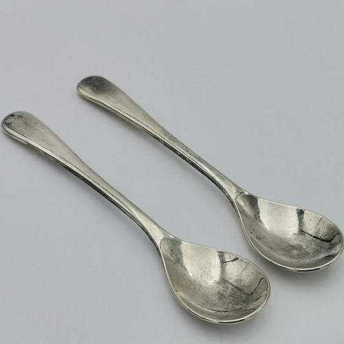 Pair of EPNS silverplated salt spoons