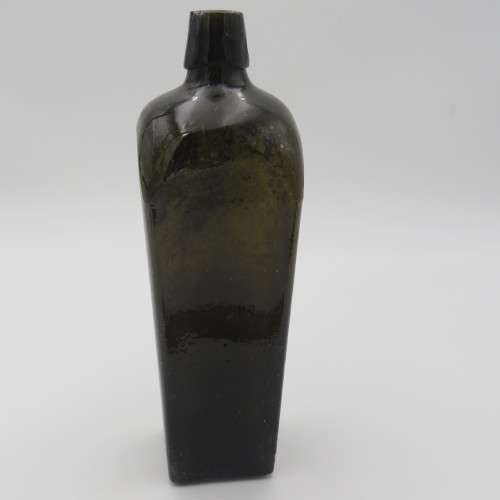 Antique JT Beukers Schiedam green glass gin bottle