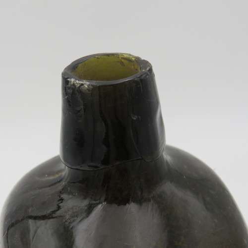 Antique JT Beukers Schiedam green glass gin bottle