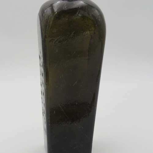 Antique JT Beukers Schiedam green glass gin bottle