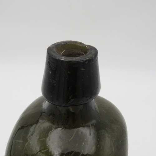 Antique J.T Beukers Schiedam green glass gin bottle