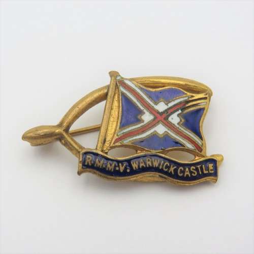 Vintage RMMV Warwick castle good luck pin badge