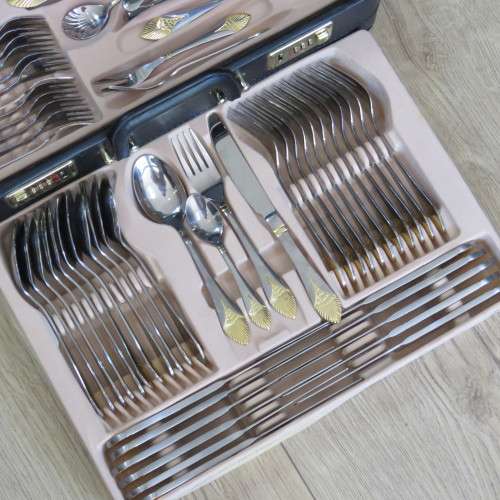 SBS Edelstahl Rostfrei 110 piece cutlery set (12 setting) in suitcase - High quality