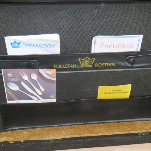 SBS Edelstahl Rostfrei 110 piece cutlery set (12 setting) in suitcase - High quality
