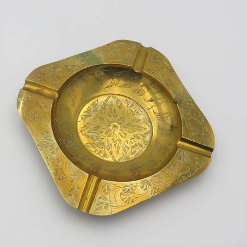 Vintage large brass ashtray