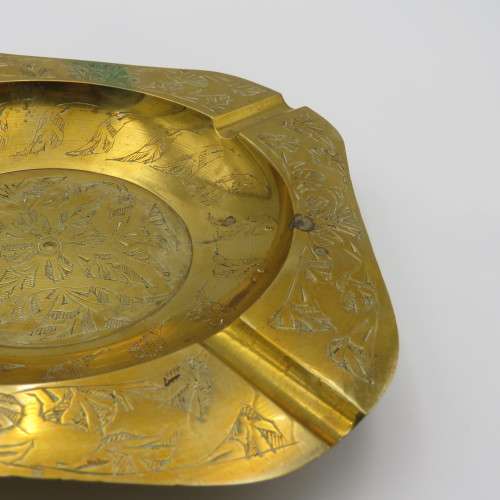 Vintage large brass ashtray
