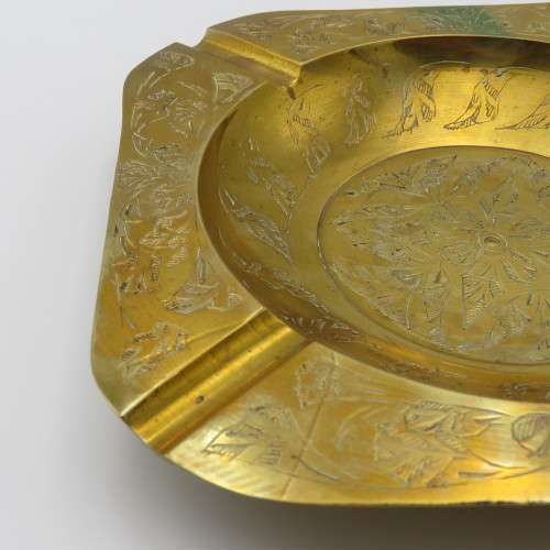 Vintage large brass ashtray