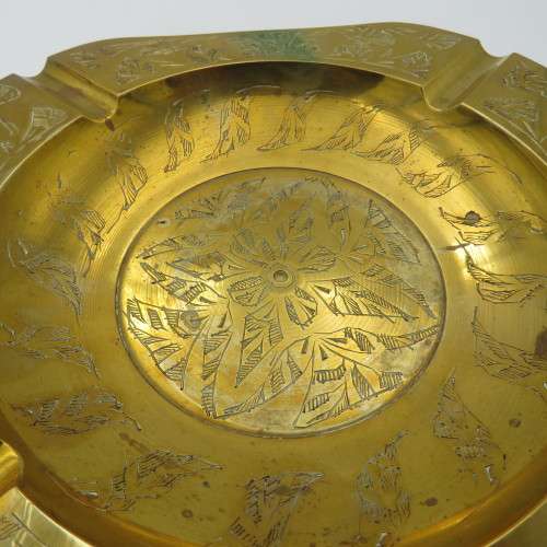 Vintage large brass ashtray