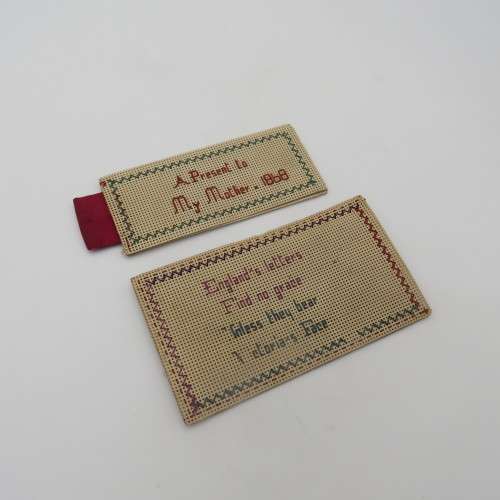 1868 A Present to my Mother Embroidered small bags - stamp bag and holder