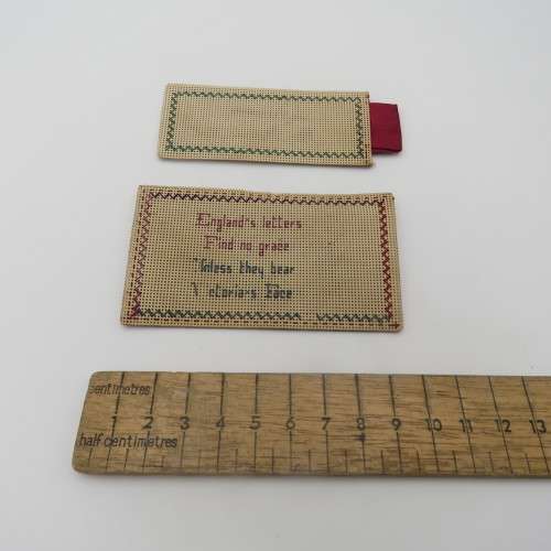 1868 A Present to my Mother Embroidered small bags - stamp bag and holder