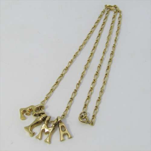 Costume jewellery gold colour ELMA necklace - 44cm