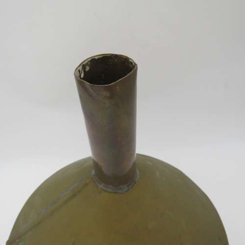 Antique brass funnel with military markings