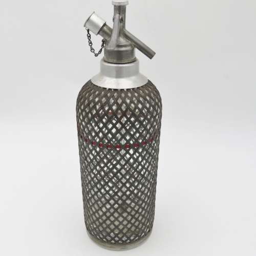 Vintage IDS Soda stream bottle with mesh made in - Czecho Slovakia