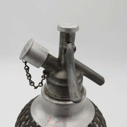 Vintage IDS Soda stream bottle with mesh made in - Czecho Slovakia