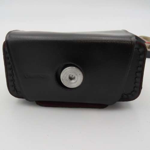 Small leather camera pouch