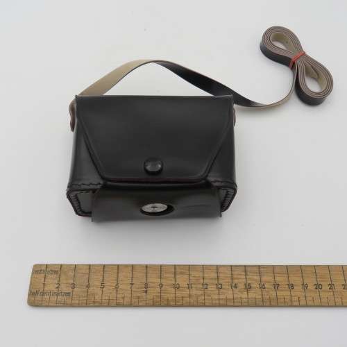 Small leather camera pouch