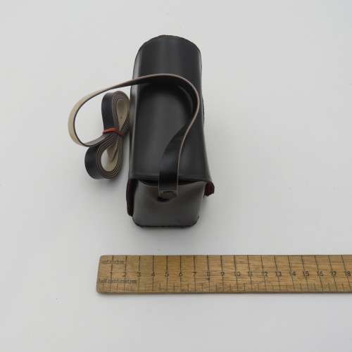 Small leather camera pouch