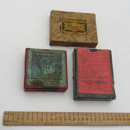 Lot of 3 vintage photo plate/paper boxes - Empty