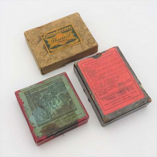 Lot of 3 vintage photo plate/paper boxes - Empty