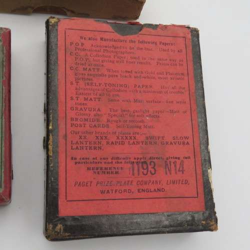 Lot of 3 vintage photo plate/paper boxes - Empty