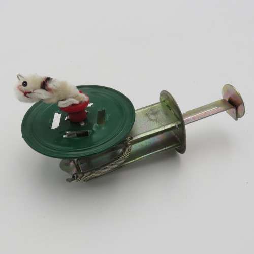 Vintage tin mechanical cat spinner