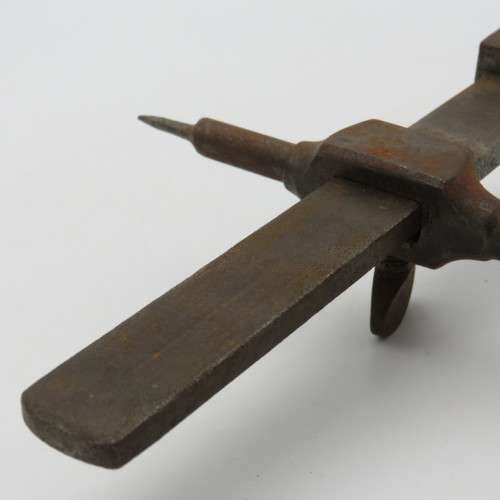 Vintage leather circle cutting tool with bone handle