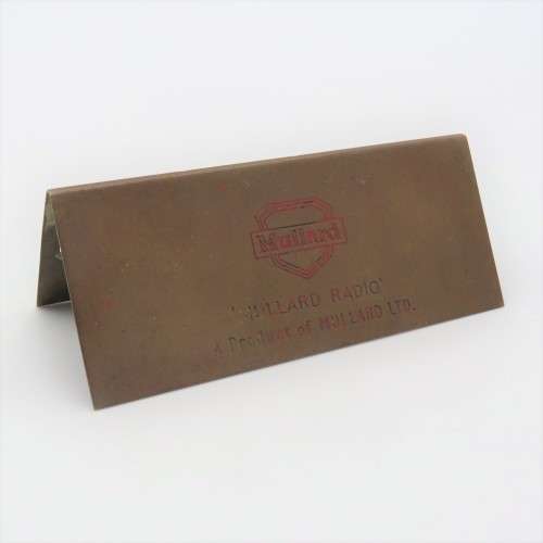 Mullard Radio L. Wilson name plate