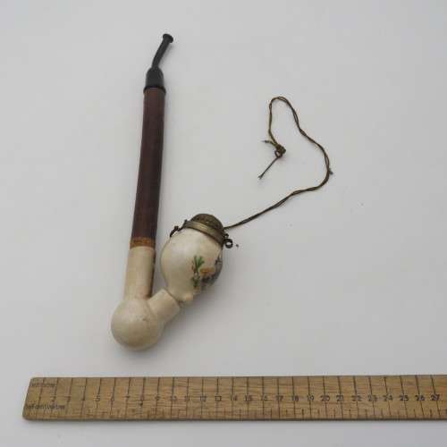 Vintage German long stem porcelain pipe