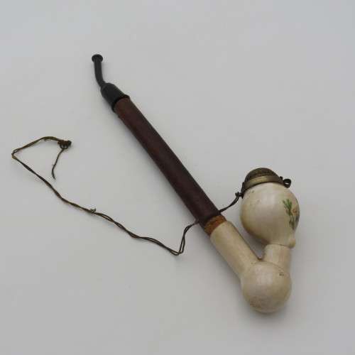 Vintage German long stem porcelain pipe