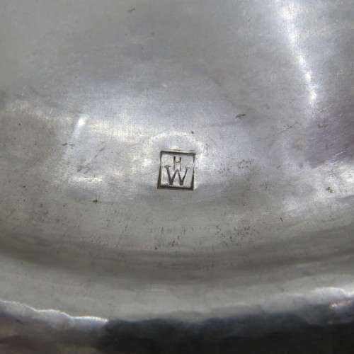 Vintage tin tray with makers mark HW