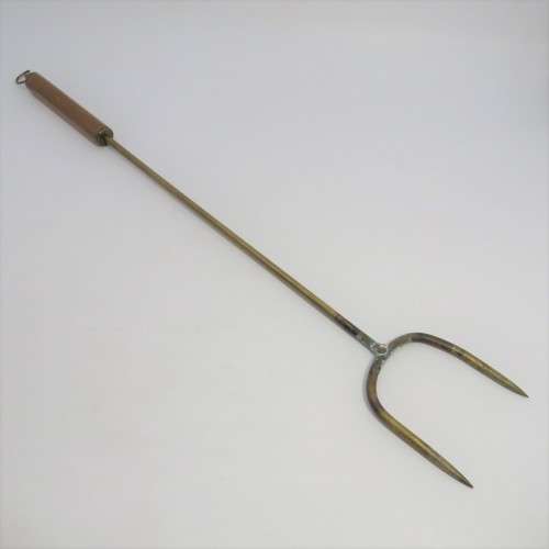 Vintage brass and copper fore poker