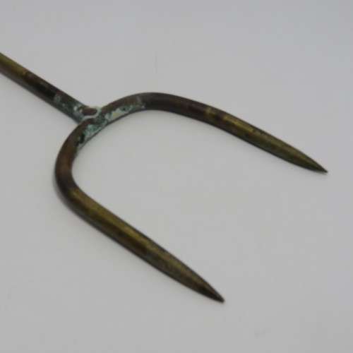 Vintage brass and copper fore poker