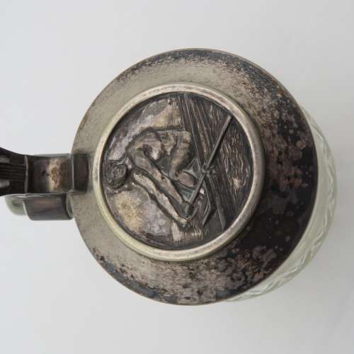 Vintage glass tankard with lid (rowing trophy) that belonged to Hugo Zu Bentheim