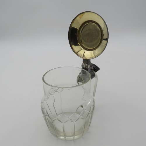 Vintage glass tankard with lid (rowing trophy) that belonged to Hugo Zu Bentheim