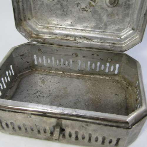 Antique writing travel tin engraved O.L. Dal. Val