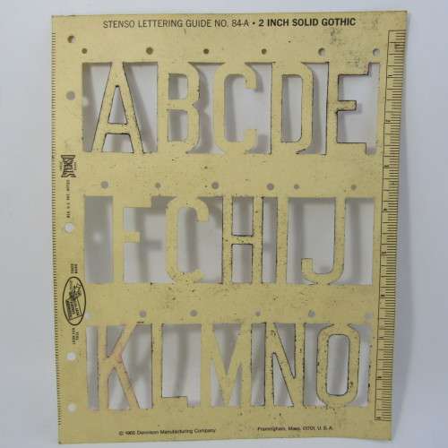 Vintage Stenso lettering guide No. 84A Gothic stencil set