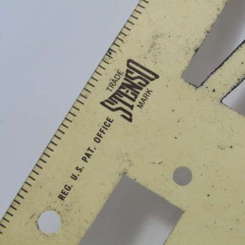 Vintage Stenso lettering guide No. 84A Gothic stencil set