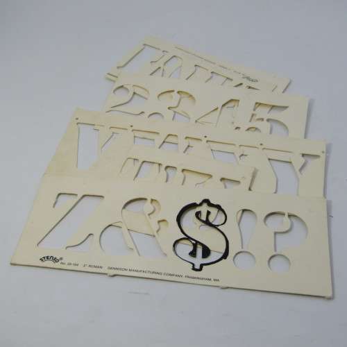 Vintage Stenso lettering guide No. 84A Gothic stencil set