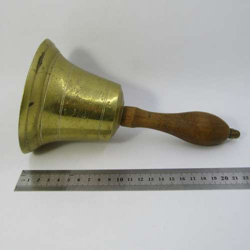Vintage Brass Bell with wooden handle