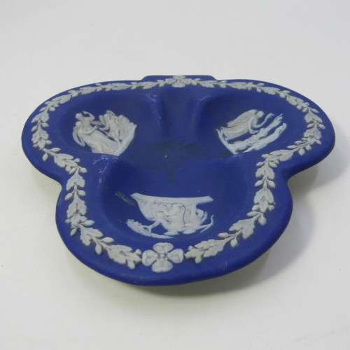 Vintage dark blue jasper ware trinket bowl