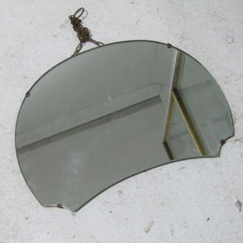 Antique wall mirror with chain - 41 x 27,5cm