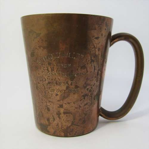 Squadron leader Coleman L.T.P  A.F.C mug from 3 Squadron Technicians Royal Rhodesian Air Force 1962
