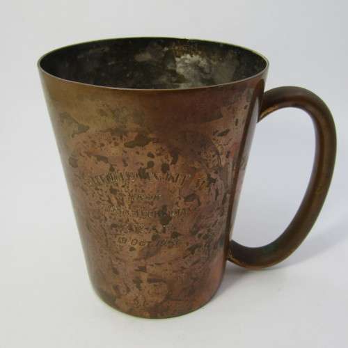 Squadron leader Coleman L.T.P  A.F.C mug from 3 Squadron Technicians Royal Rhodesian Air Force 1962