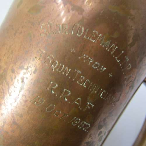 Squadron leader Coleman L.T.P  A.F.C mug from 3 Squadron Technicians Royal Rhodesian Air Force 1962