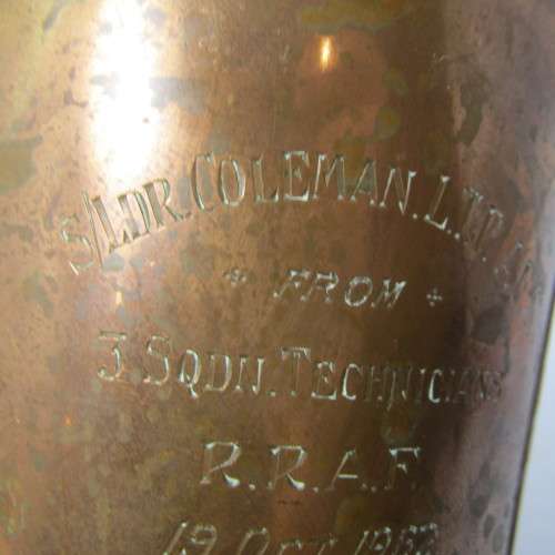 Squadron leader Coleman L.T.P  A.F.C mug from 3 Squadron Technicians Royal Rhodesian Air Force 1962