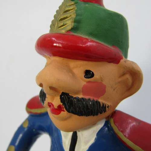 Pair of ceramic musician figurines with whistle - handmade