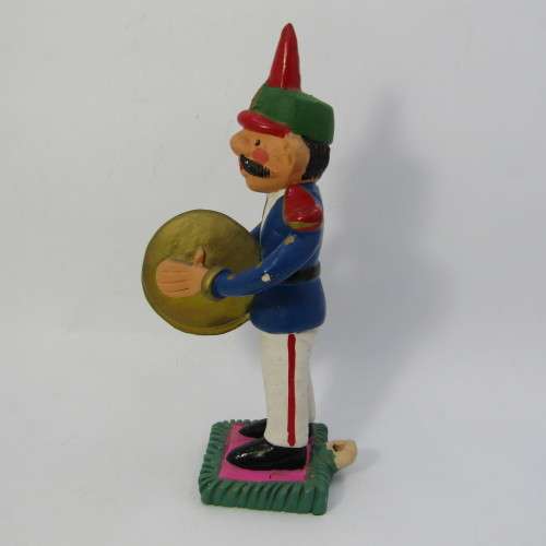 Pair of ceramic musician figurines with whistle - handmade