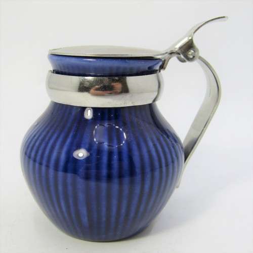 Vintage porcelain mustard pot with lid - 7,5cm