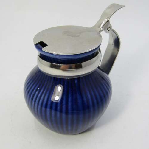 Vintage porcelain mustard pot with lid - 7,5cm
