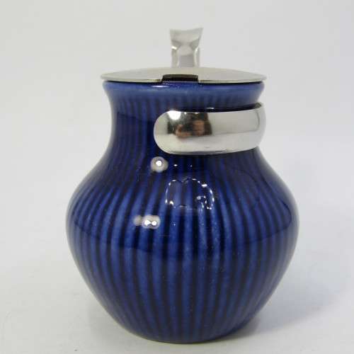Vintage porcelain mustard pot with lid - 7,5cm
